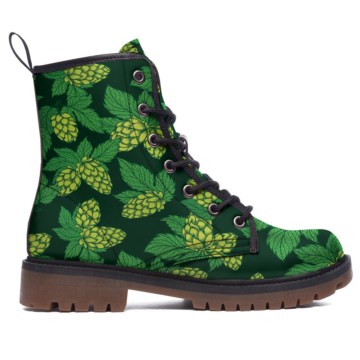 Hop Cone Vintage Print Pattern Work Boots-grizzshop