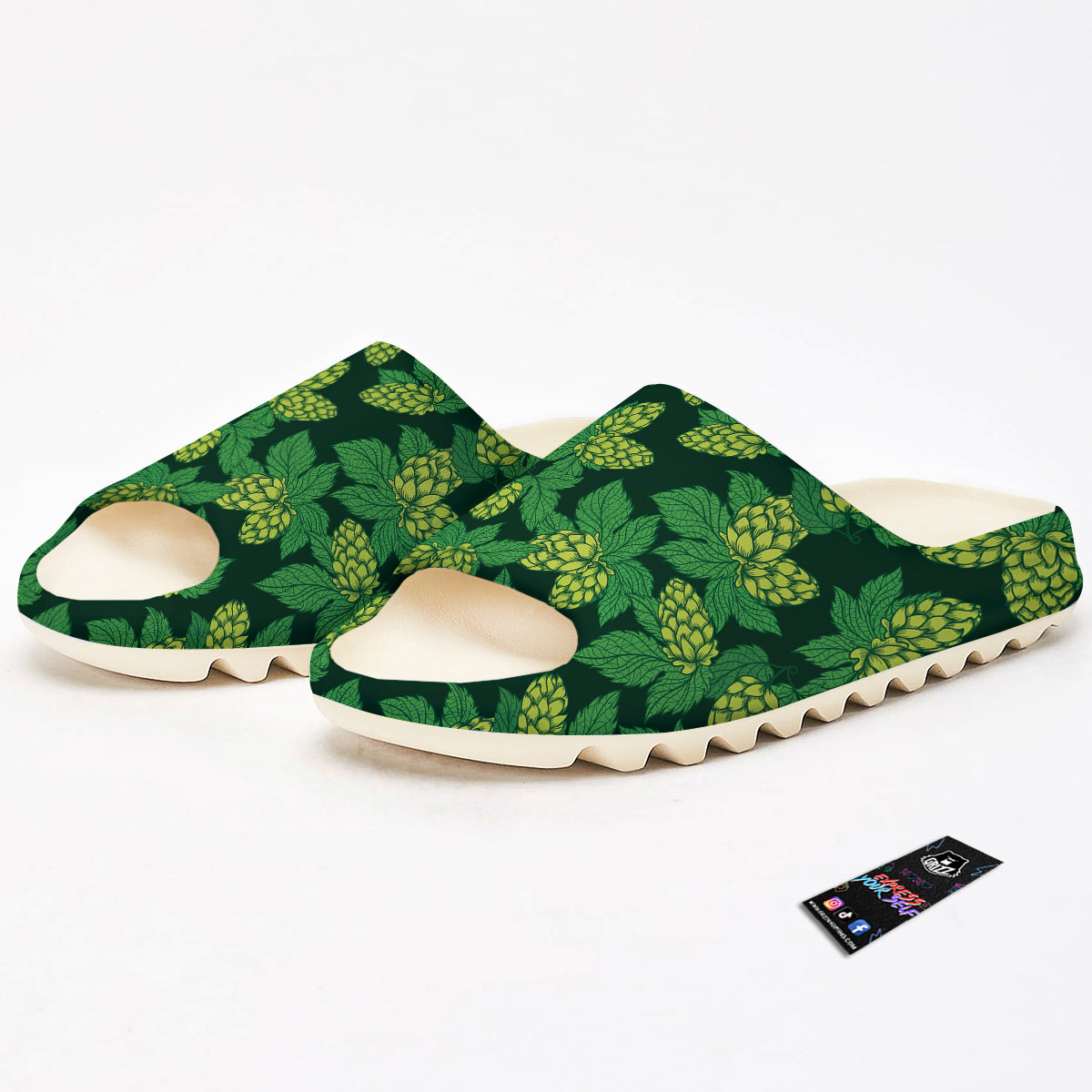 Hop Cone Vintage Print Pattern Sandals-grizzshop