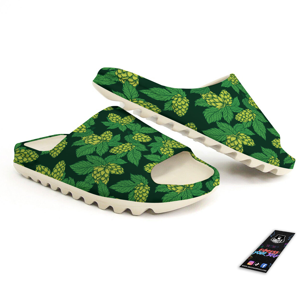 Hop Cone Vintage Print Pattern Sandals-grizzshop