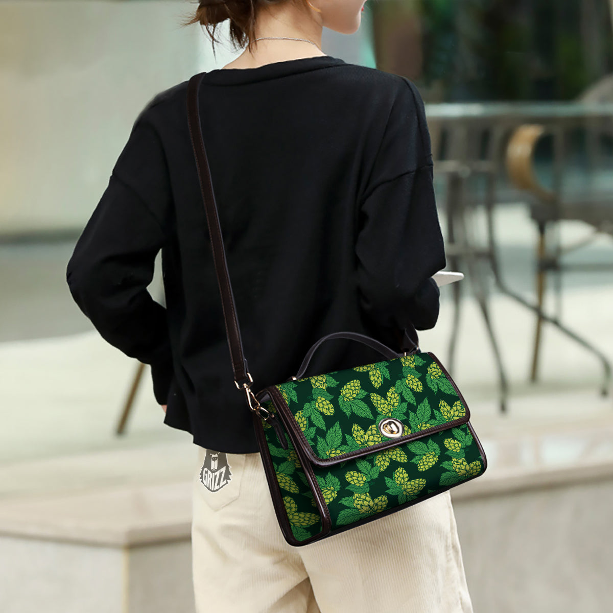 Hop Cone Vintage Print Pattern Women's Satchel Bag