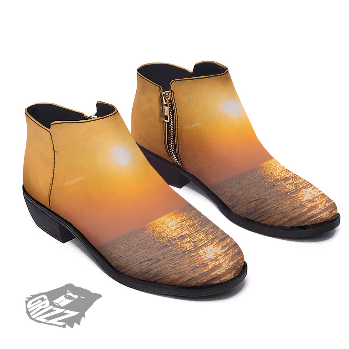 Horizon Sunrise Print Ankle Boots-grizzshop