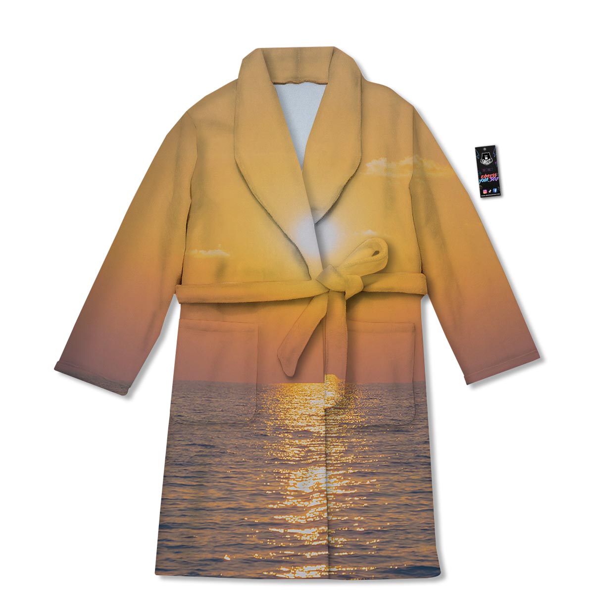 Horizon Sunrise Print Bathrobe-grizzshop