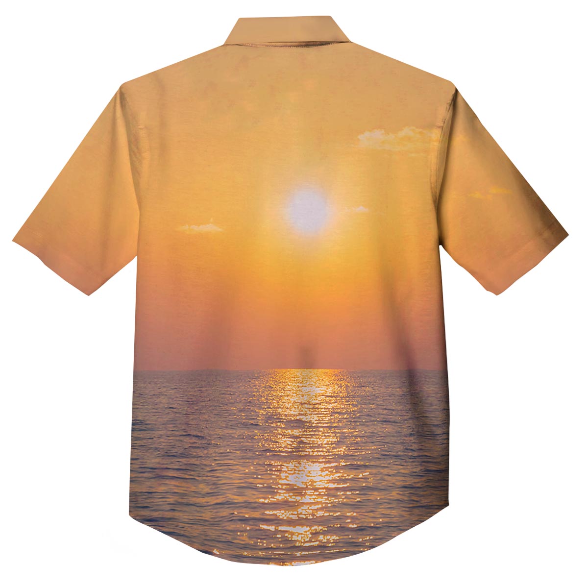 Horizon Sunrise Print Button Up Shirt-grizzshop