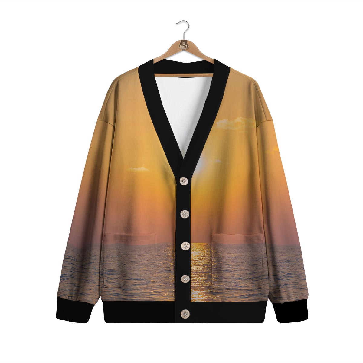 Horizon Sunrise Print Cardigan-grizzshop