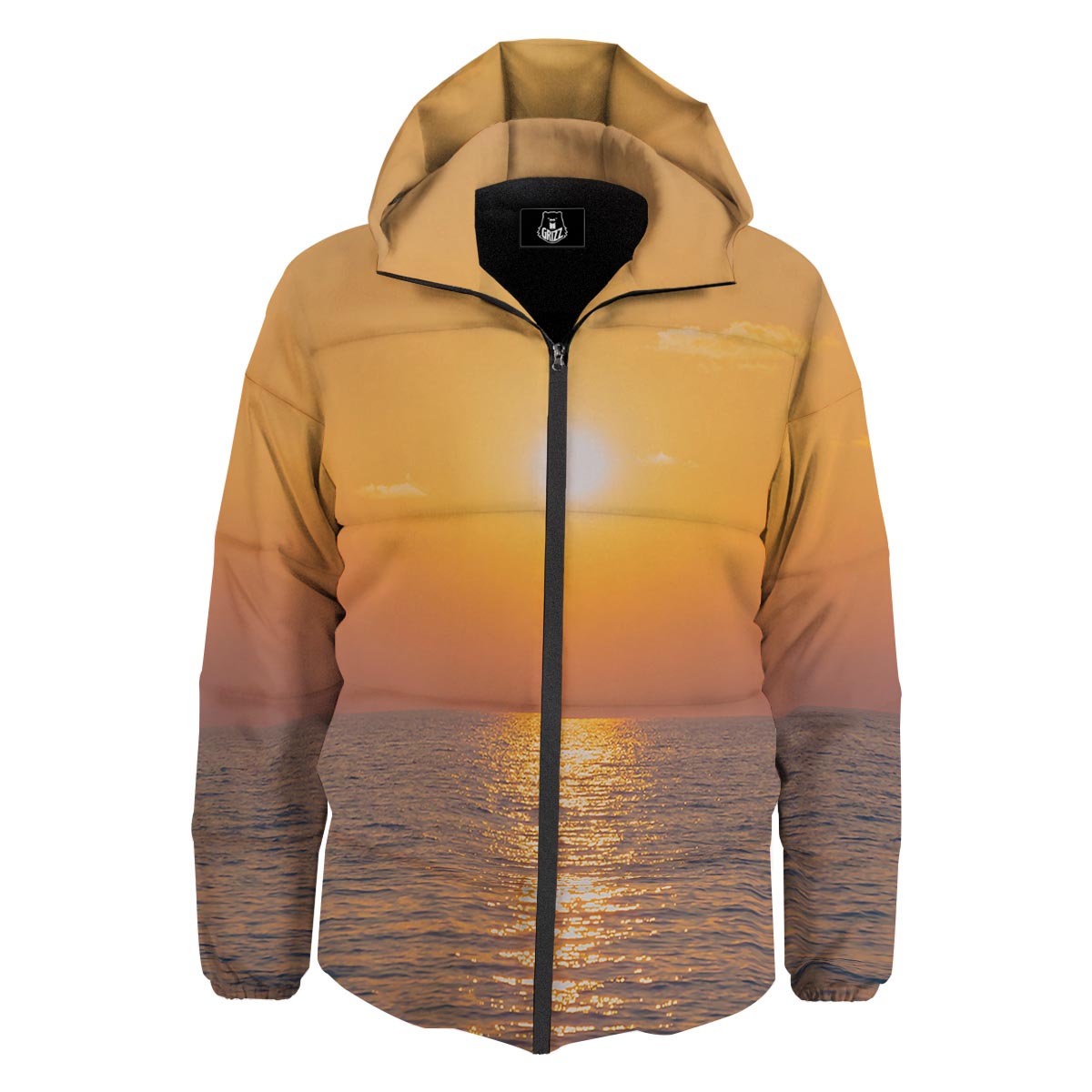 Horizon Sunrise Print Down Jacket-grizzshop
