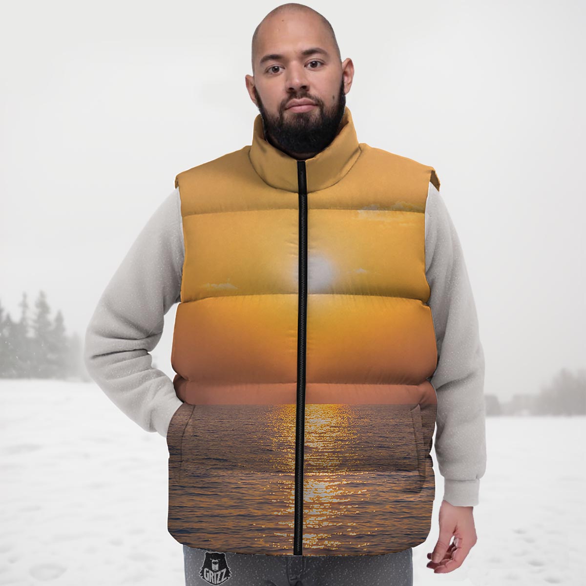 Horizon Sunrise Print Down Vest