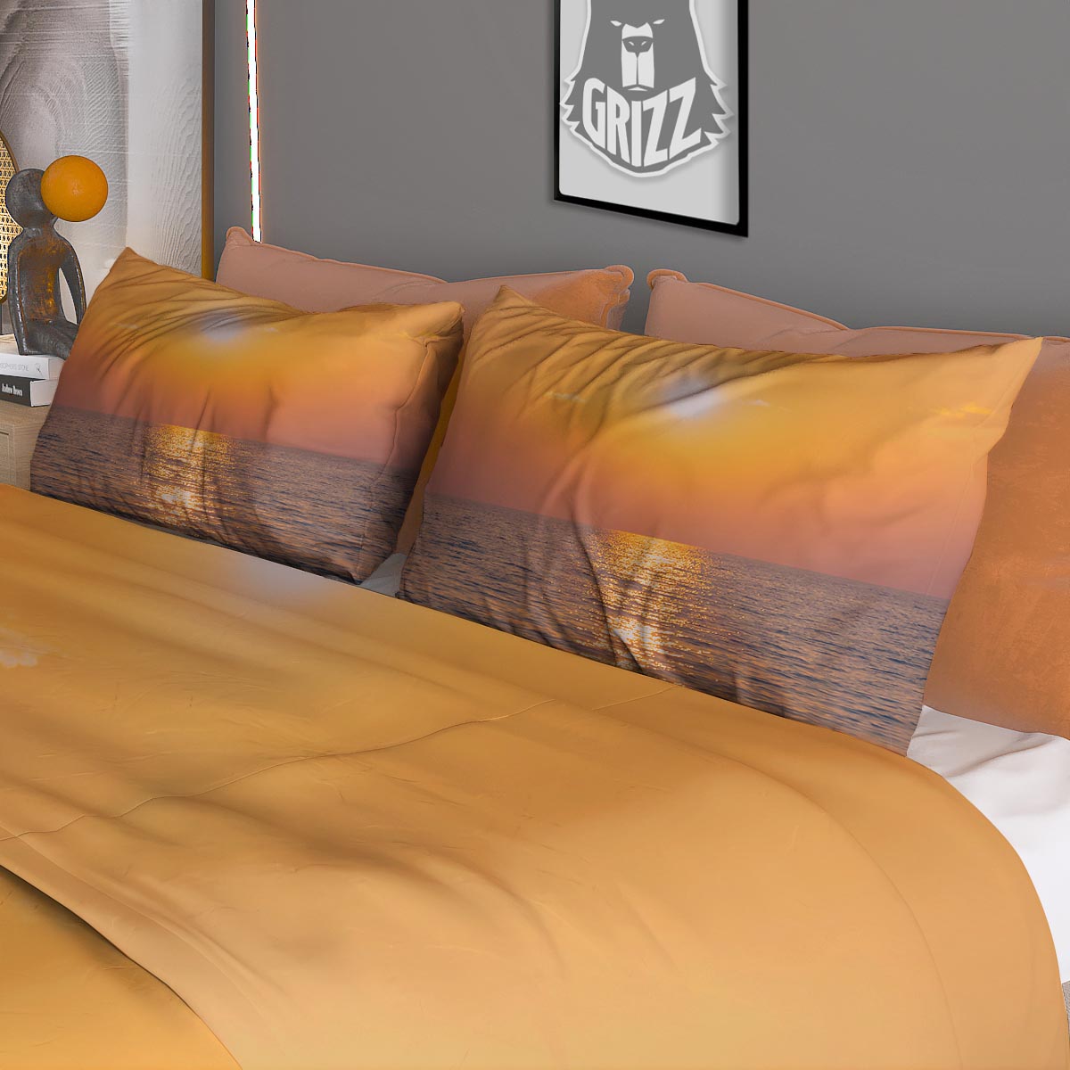 Horizon Sunrise Print Duvet Cover Bedding Set