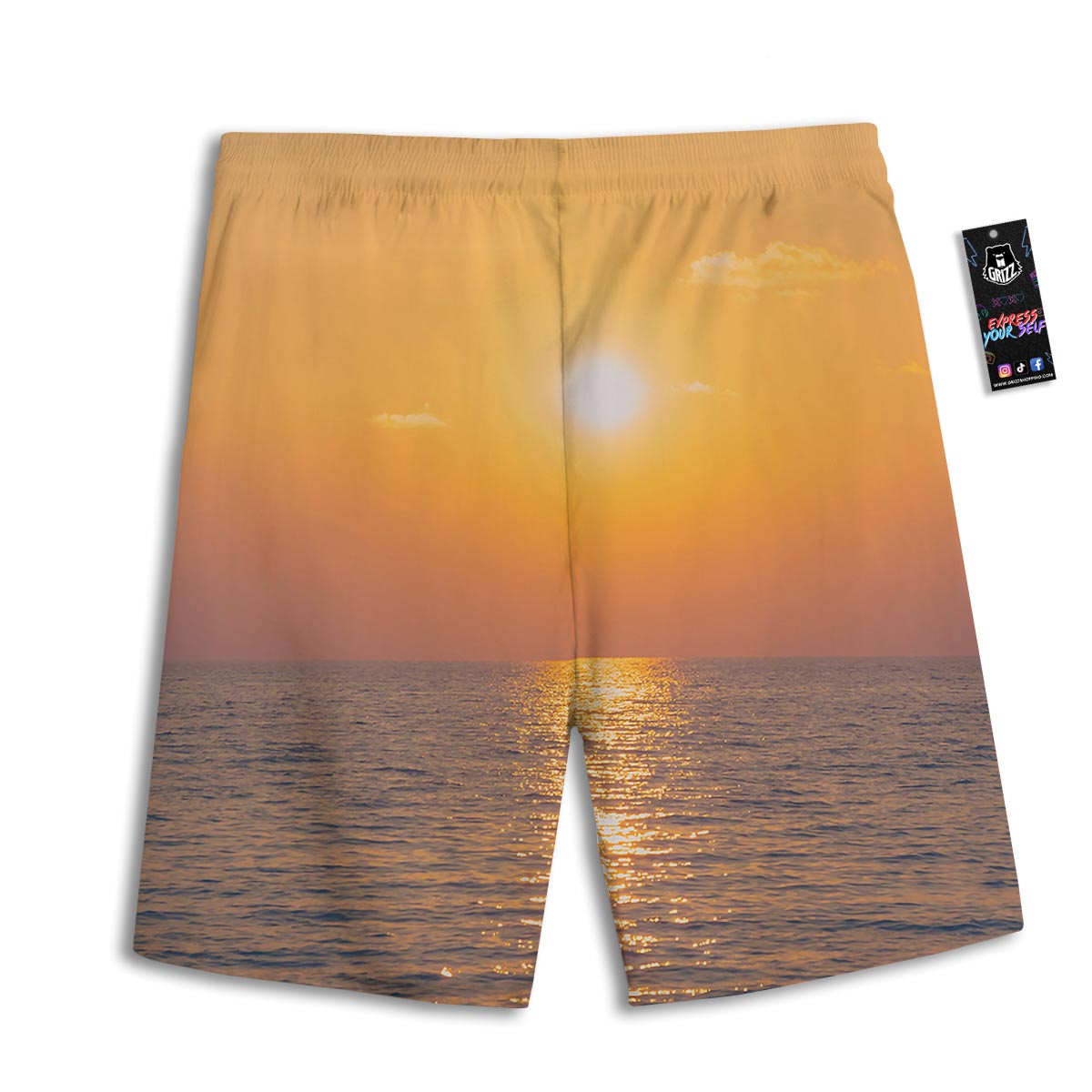Horizon Sunrise Print Men's Athletic Shorts