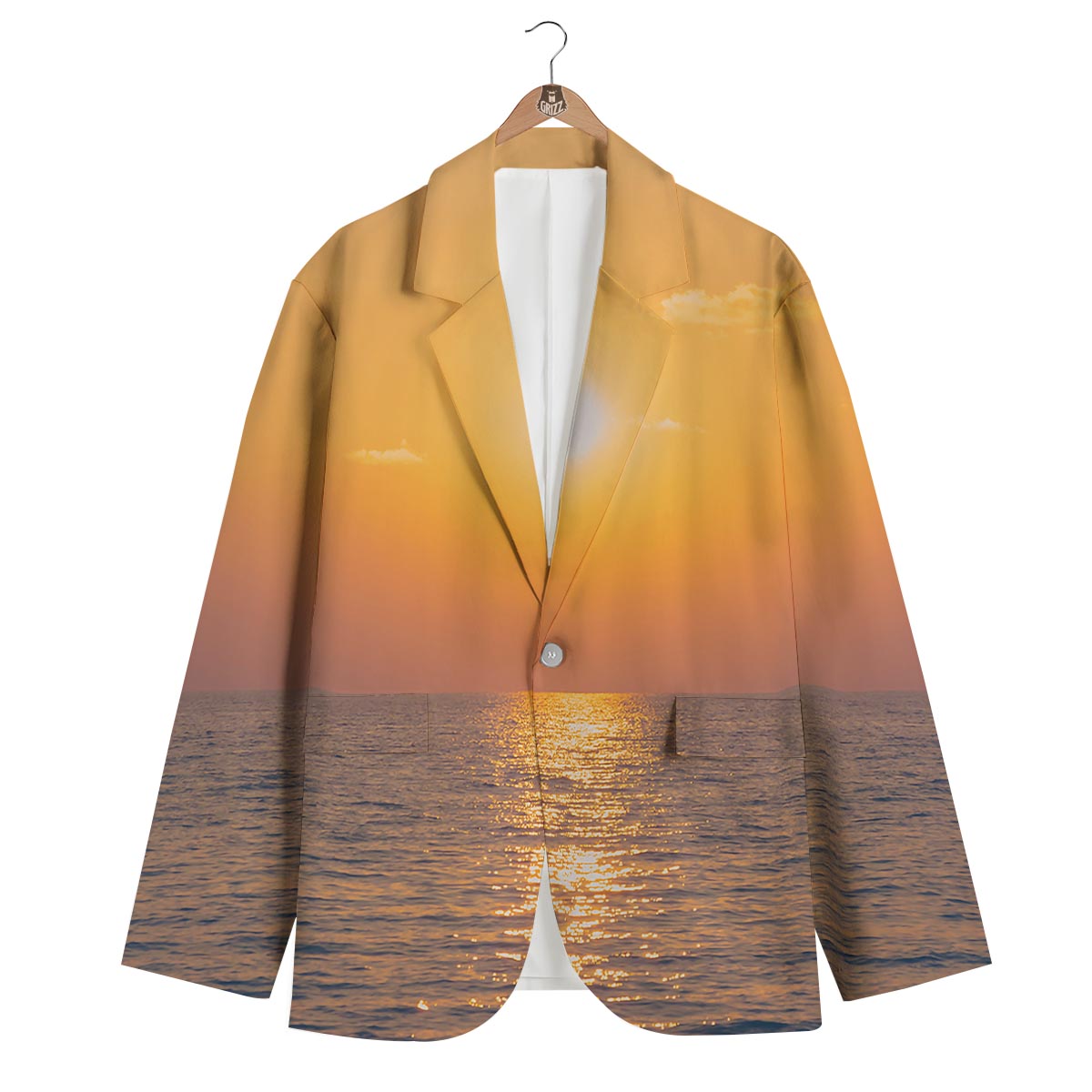 Horizon Sunrise Print Men's Blazer-grizzshop