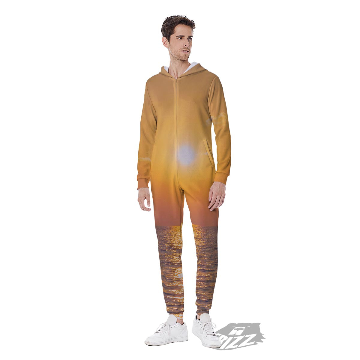 Horizon Sunrise Print Men's Jumpsuit-grizzshop