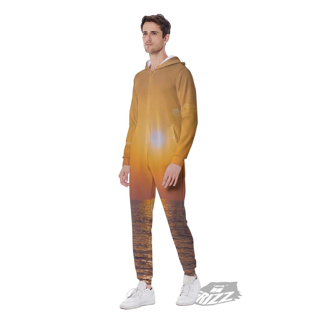 Horizon Sunrise Print Men's Jumpsuit-grizzshop