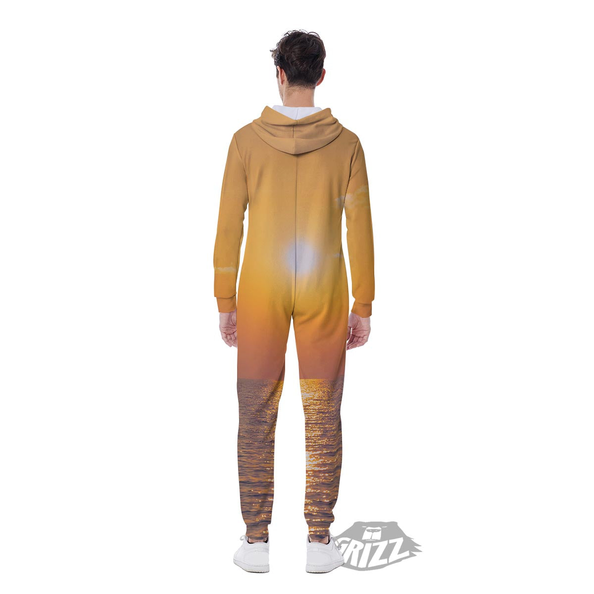 Horizon Sunrise Print Men's Jumpsuit-grizzshop