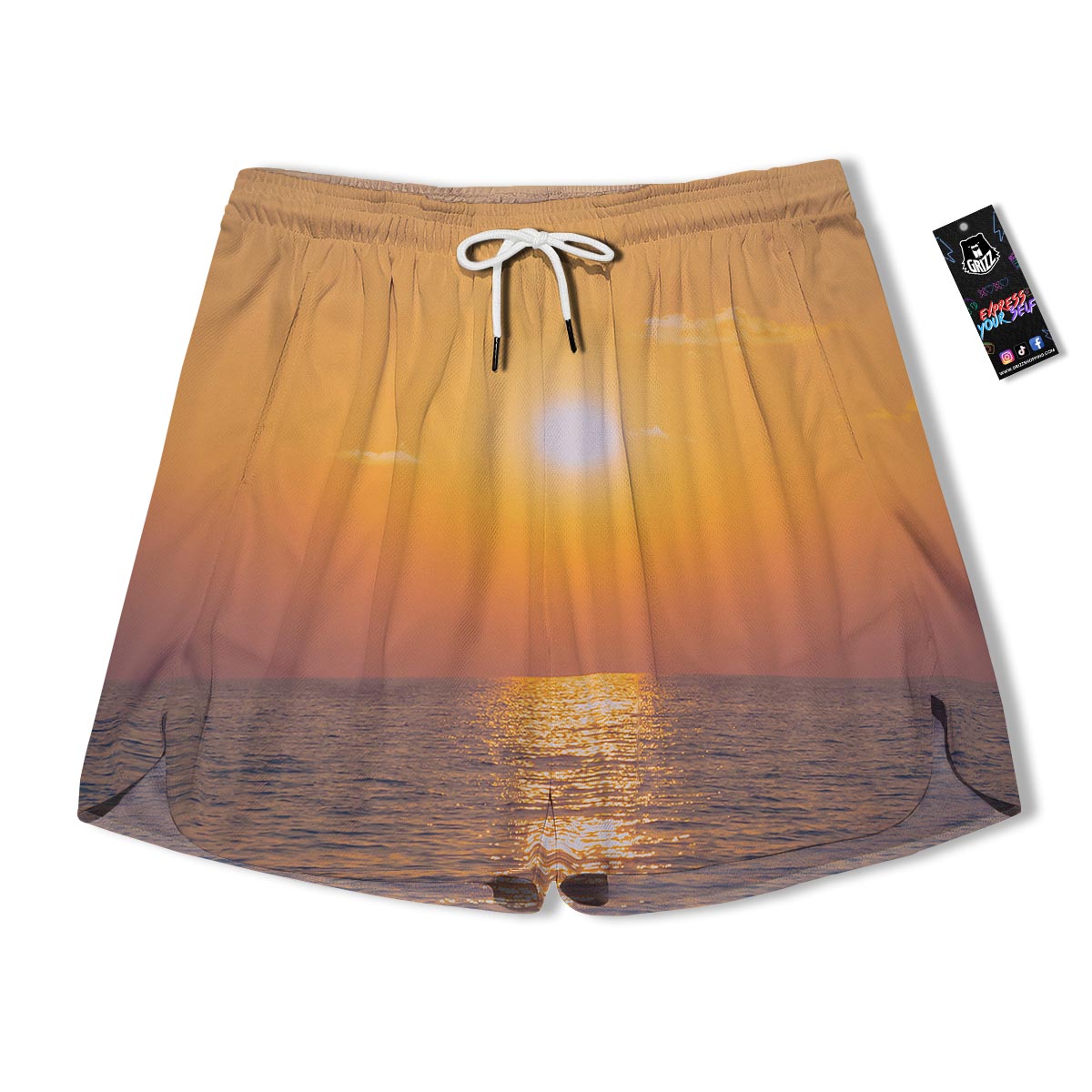 Horizon Sunrise Print Men's Running Shorts-grizzshop