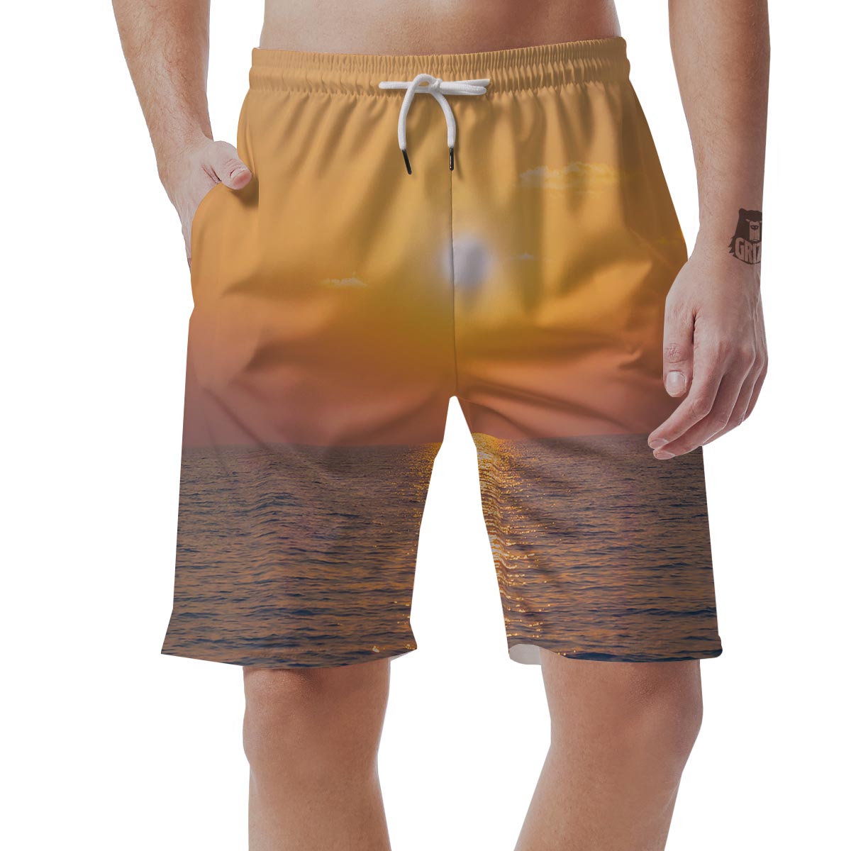 Horizon Sunrise Print Men's Shorts-grizzshop