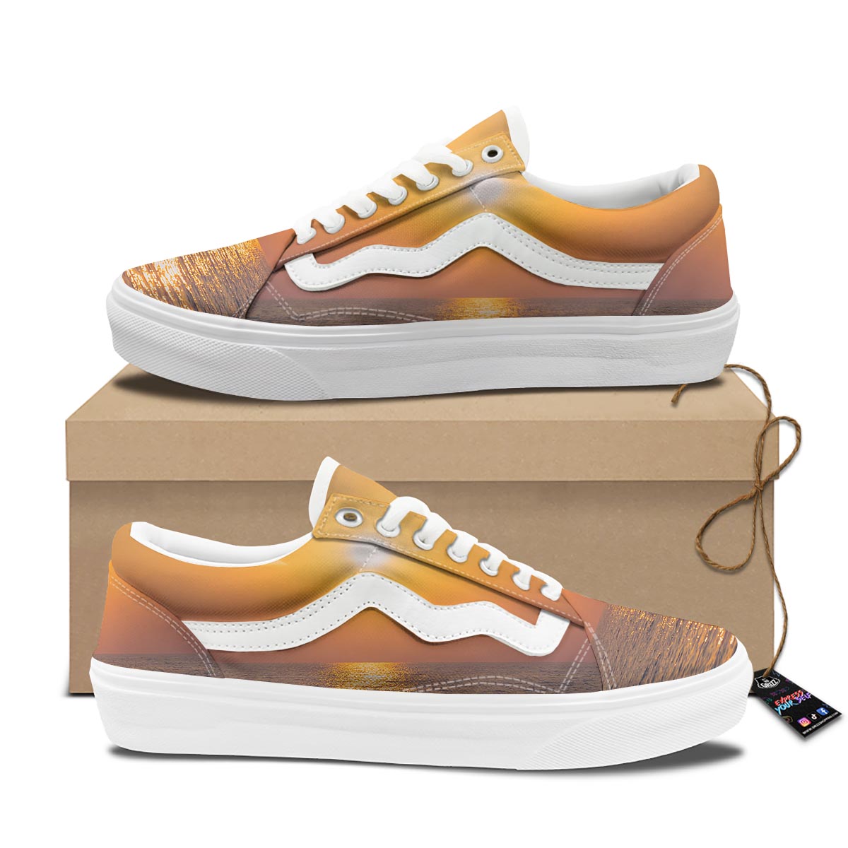 Horizon Sunrise Print Skate Shoes-grizzshop