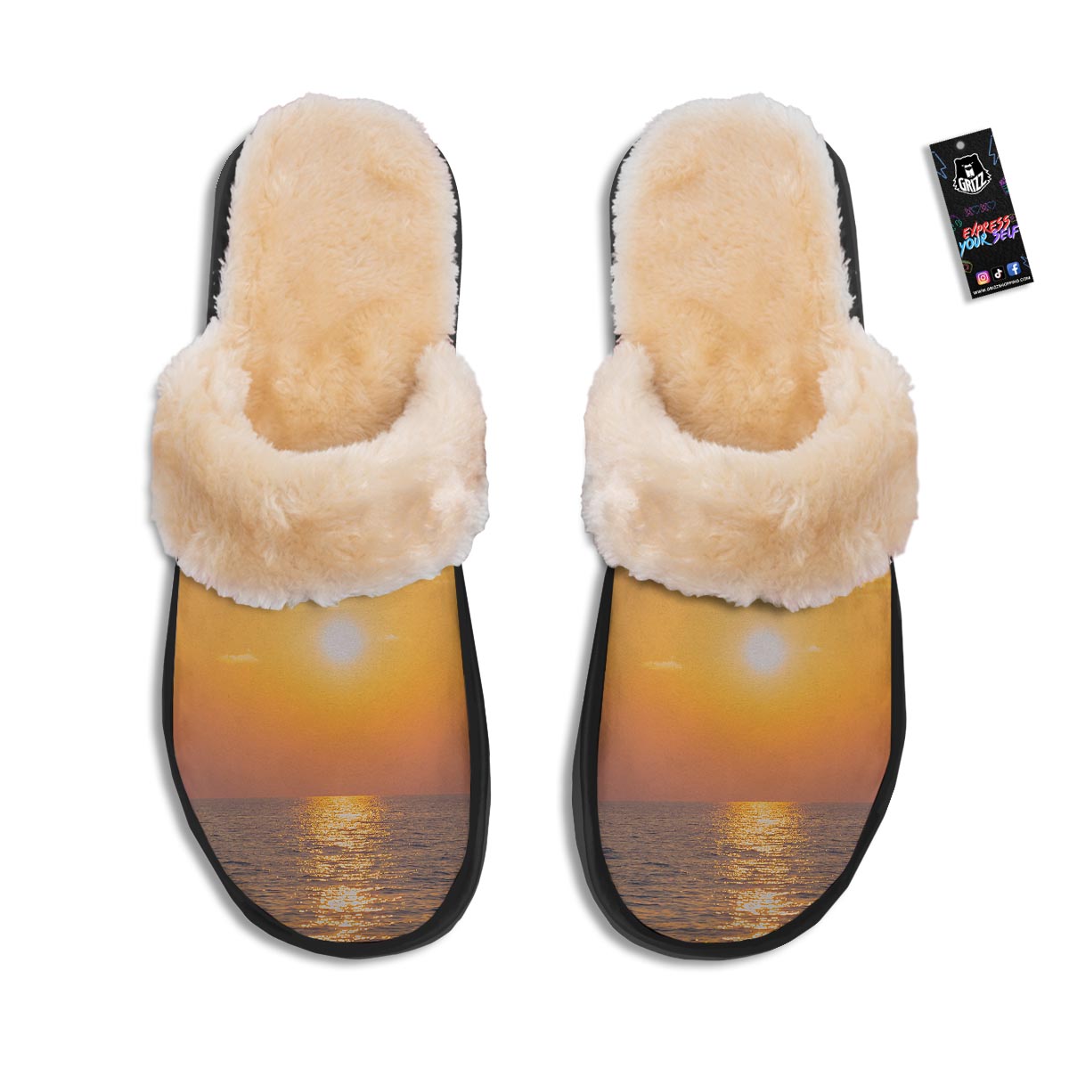 Horizon Sunrise Print Slippers-grizzshop