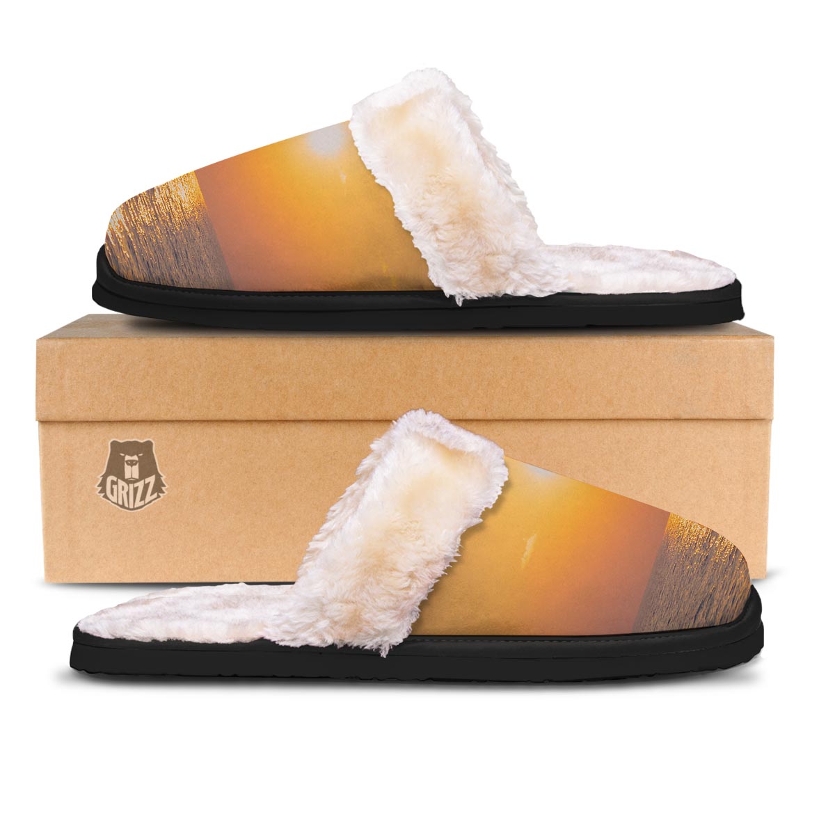Horizon Sunrise Print Slippers-grizzshop