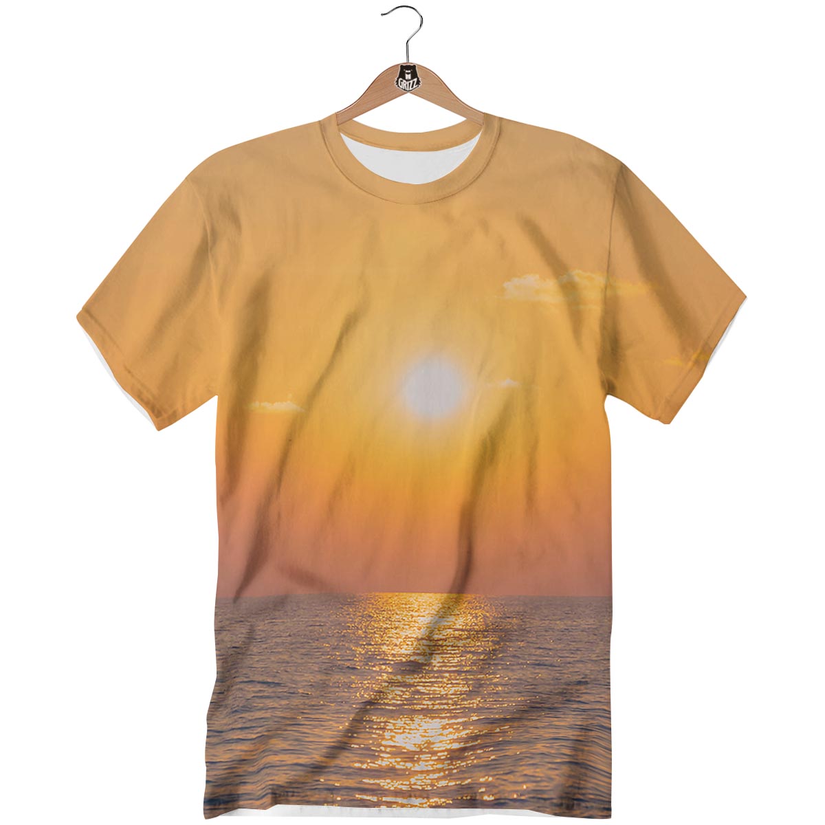 Horizon Sunrise Print T-Shirt-grizzshop