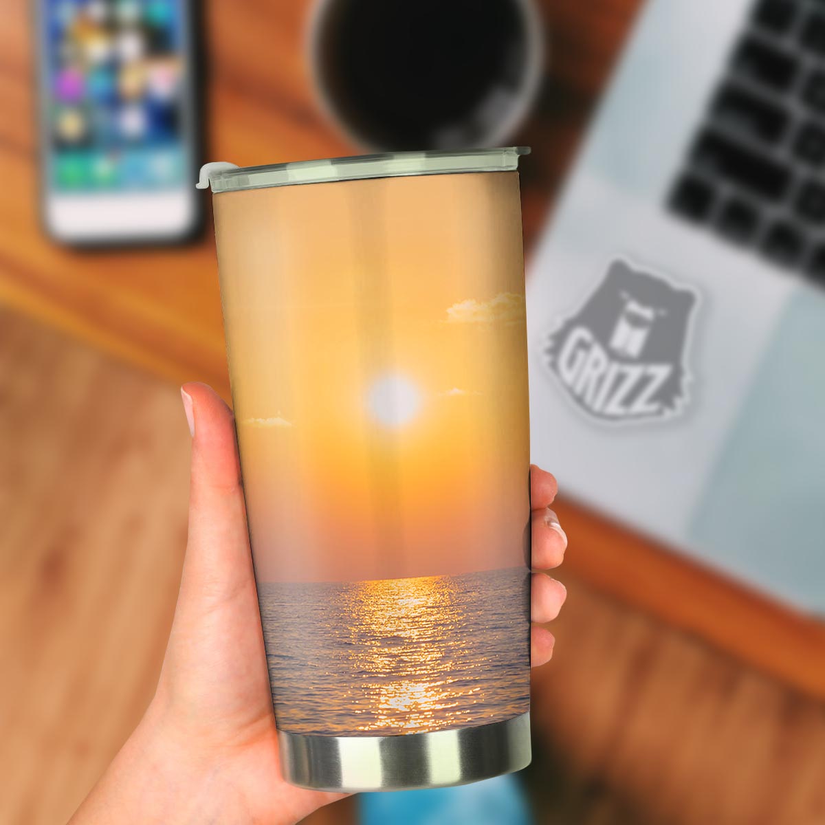 Horizon Sunrise Print Tumbler-grizzshop