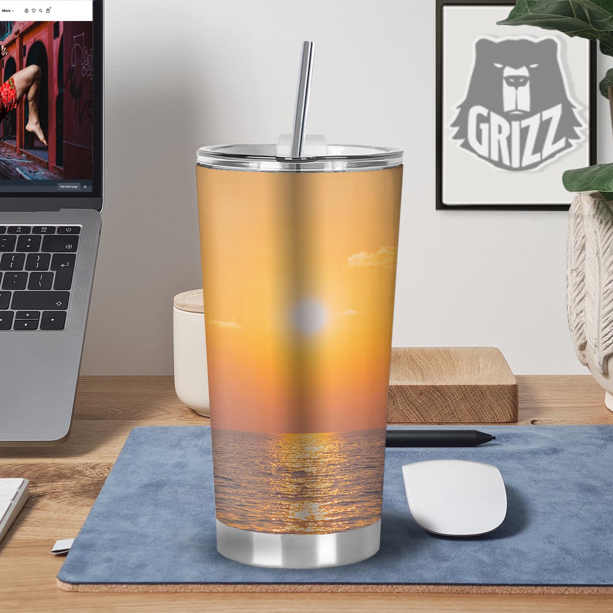 Horizon Sunrise Print Tumbler-grizzshop