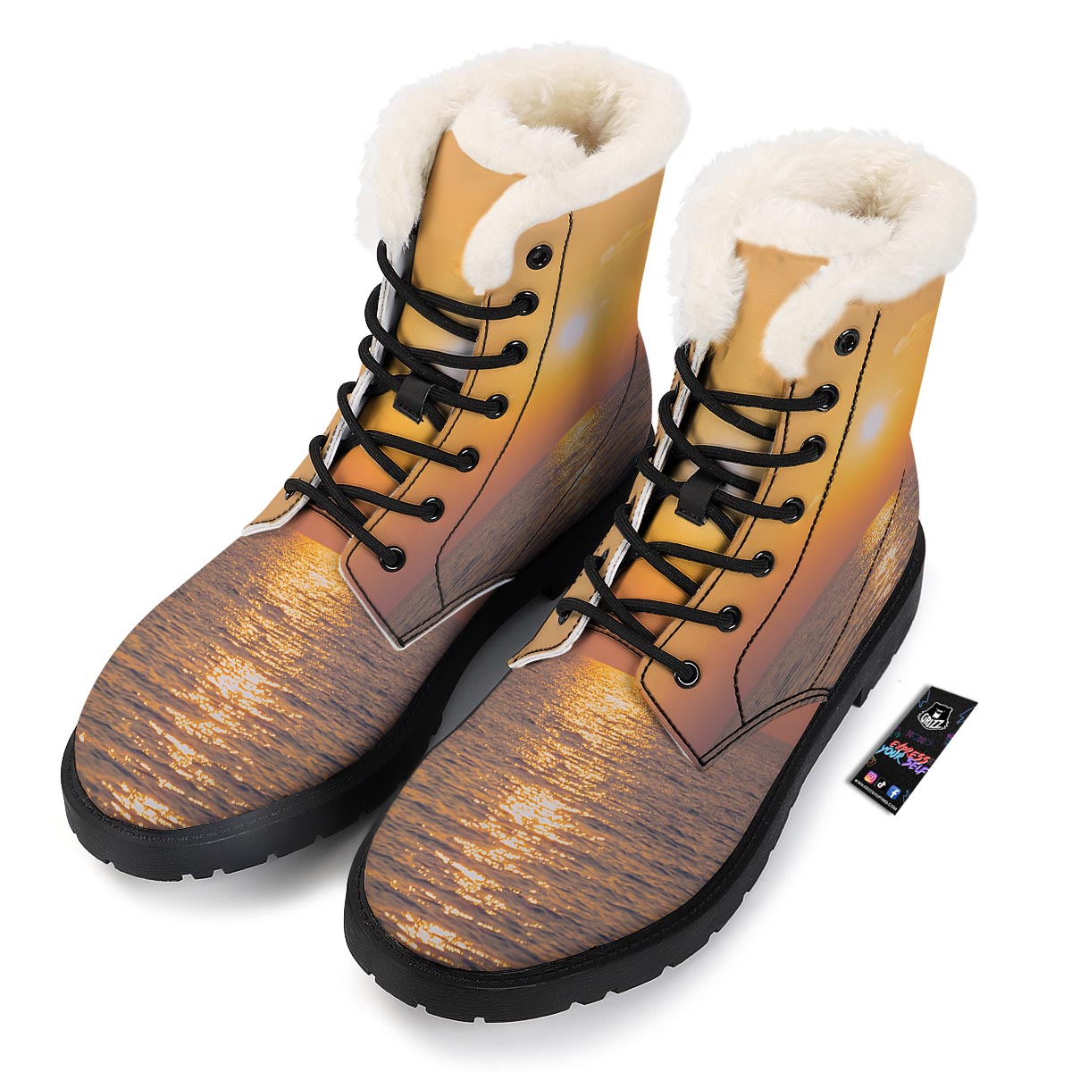 Horizon Sunrise Print Winter Boots-grizzshop