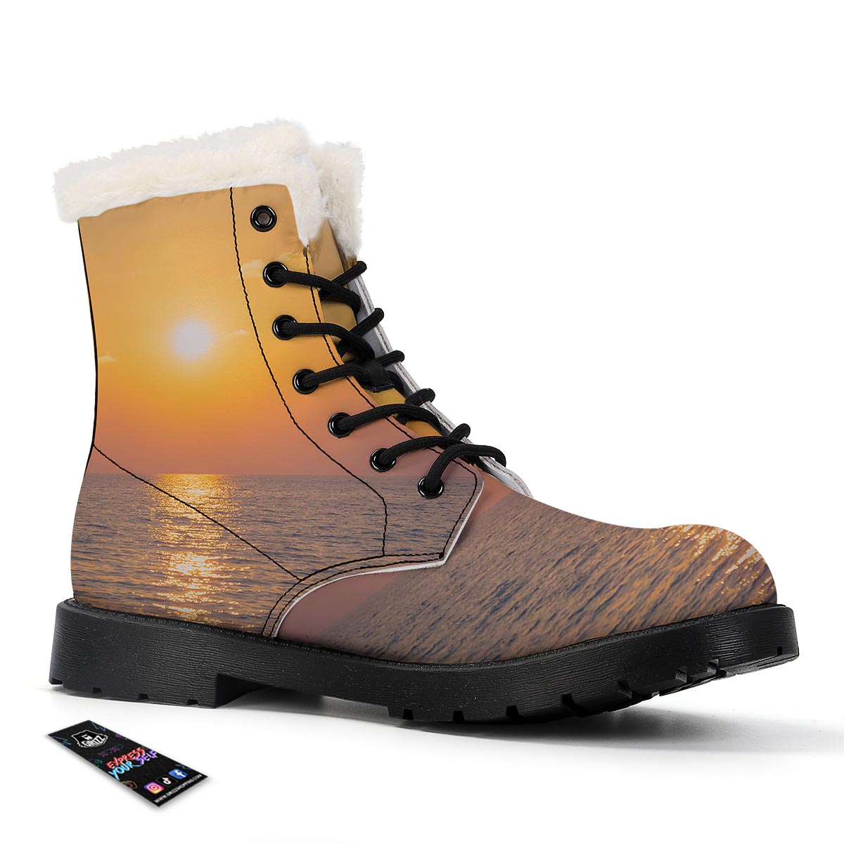 Horizon Sunrise Print Winter Boots-grizzshop