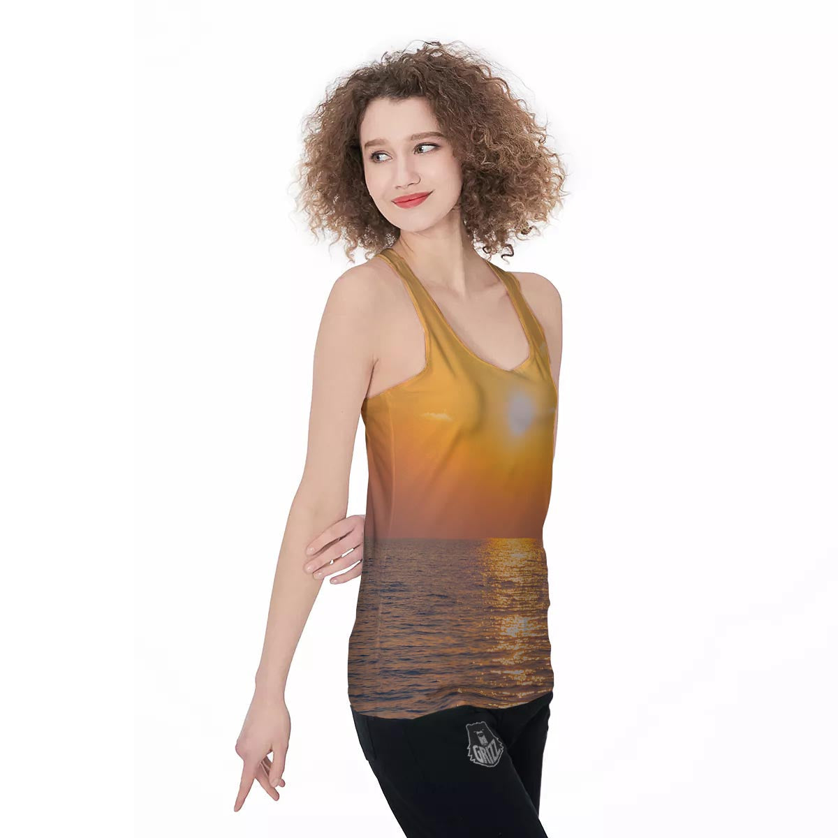 Horizon Sunrise Print Women's Racerback Tank Top-grizzshop