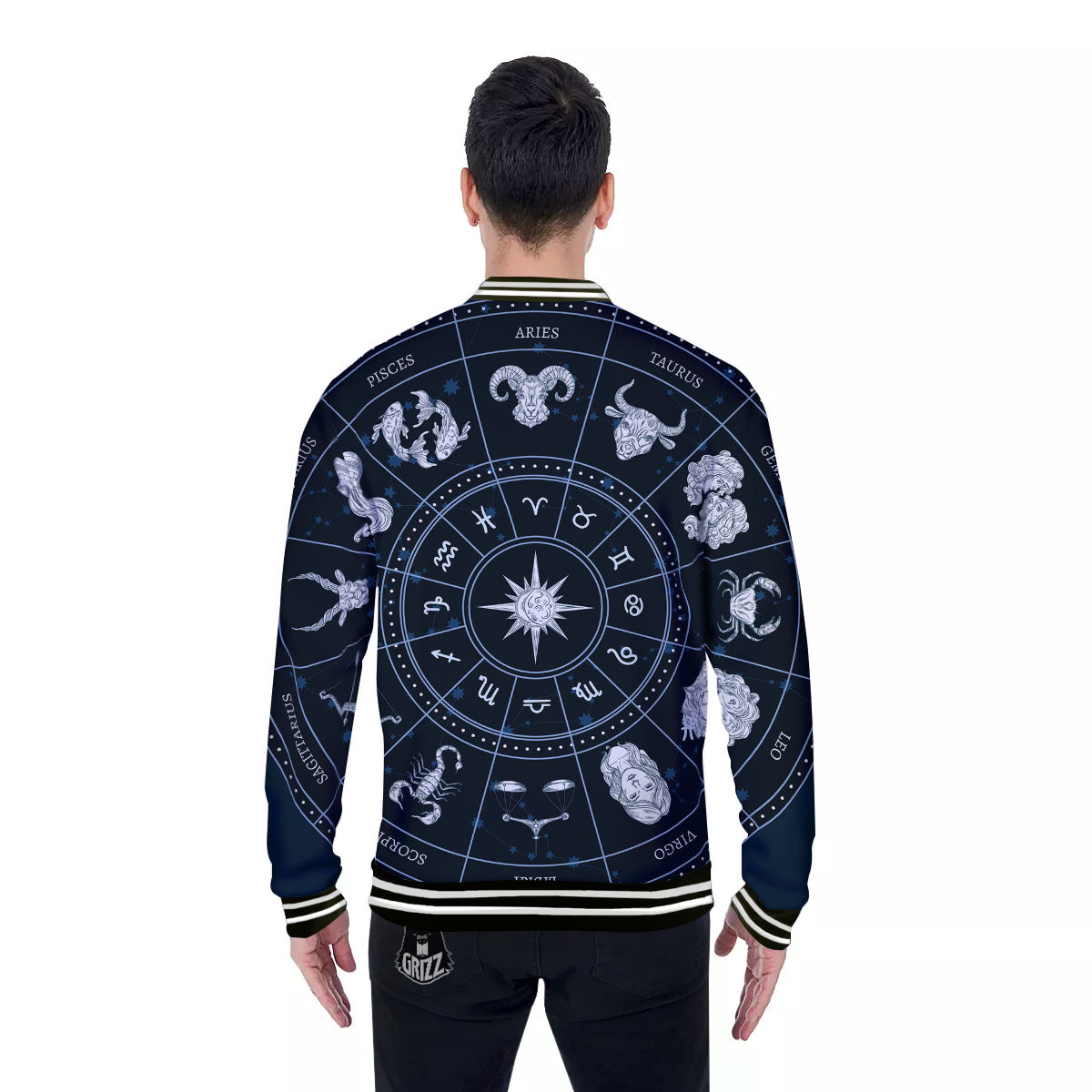 Horoscopes Zodiac Print Baseball Jacket-grizzshop