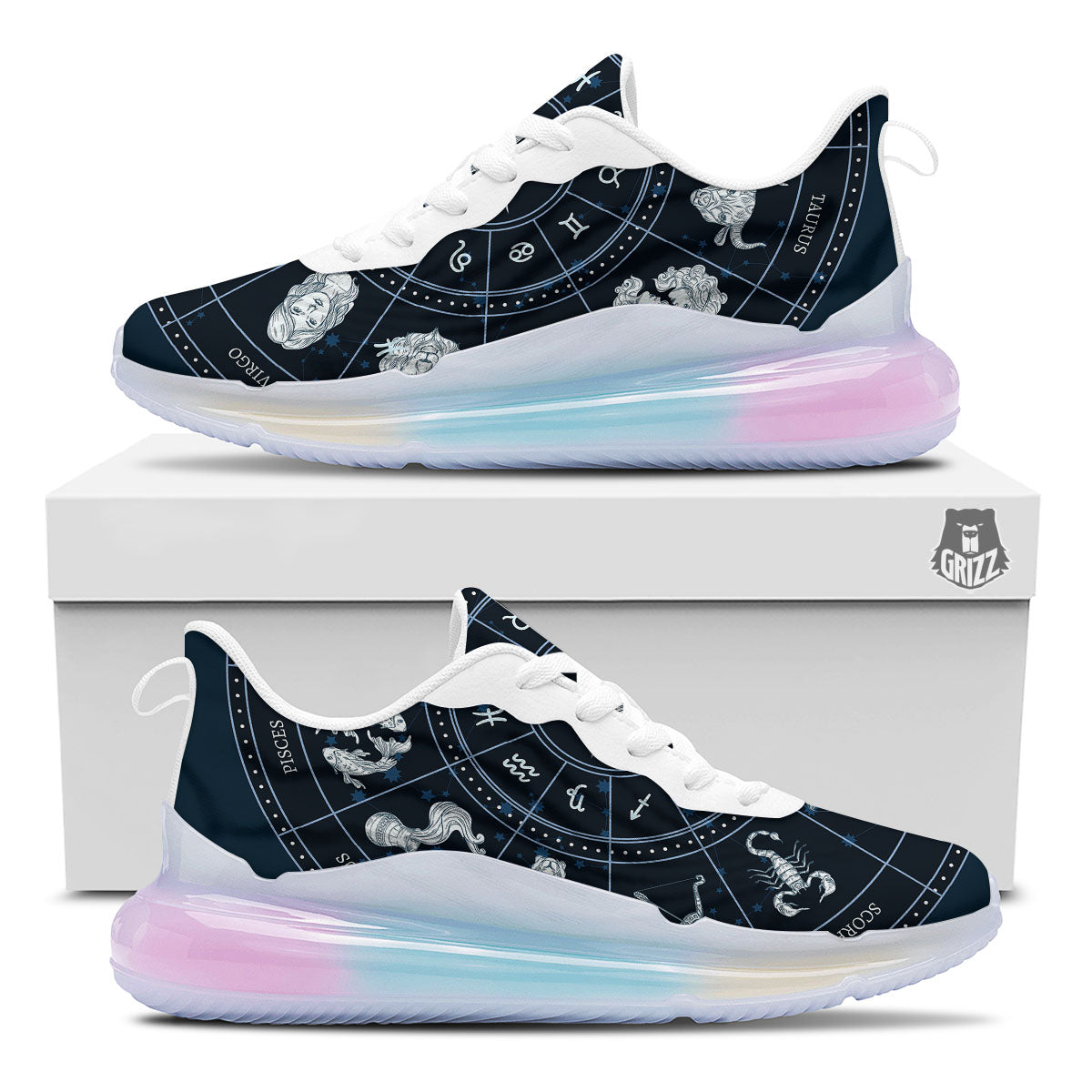 Horoscopes Zodiac Print Running Sneakers-grizzshop