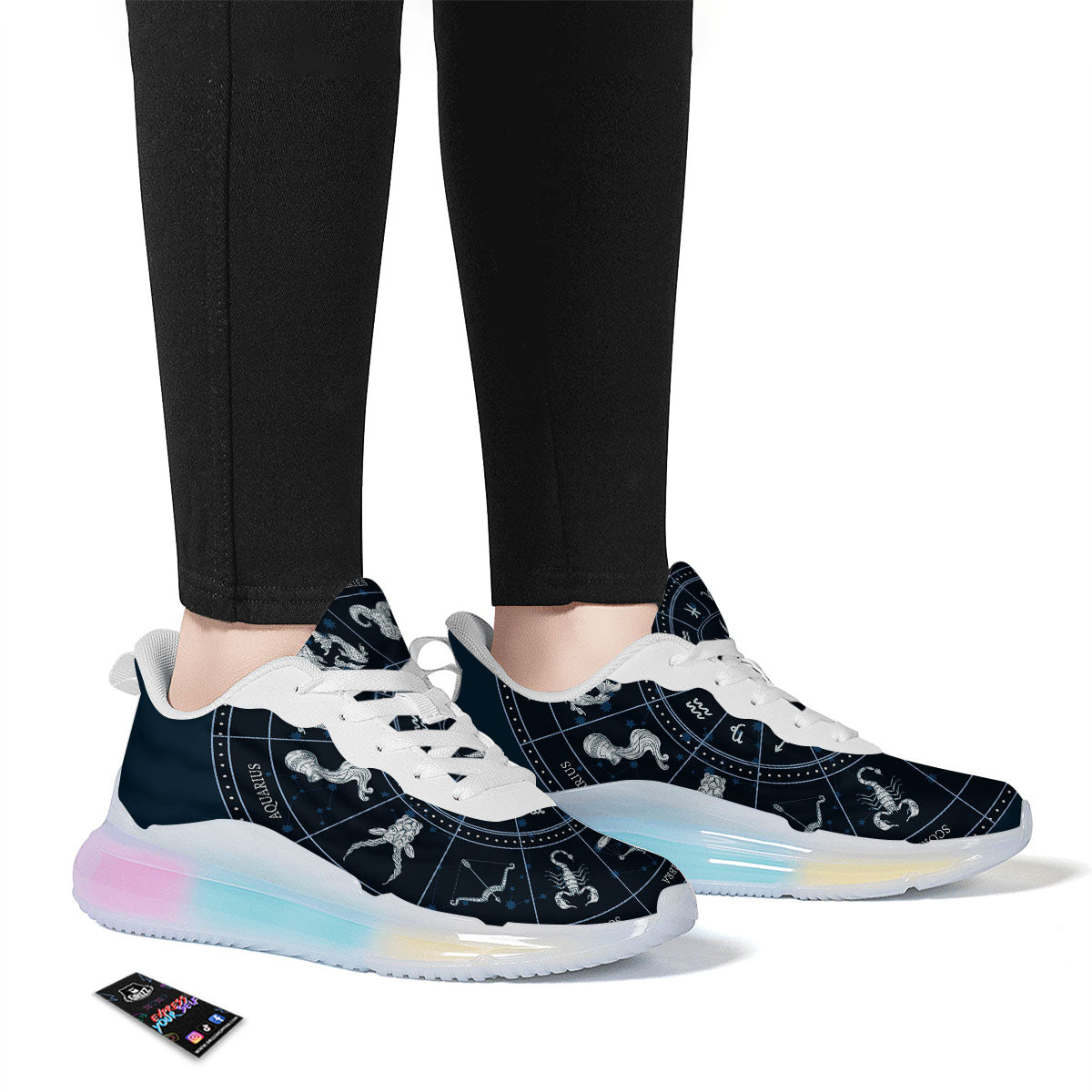 Horoscopes Zodiac Print Running Sneakers-grizzshop
