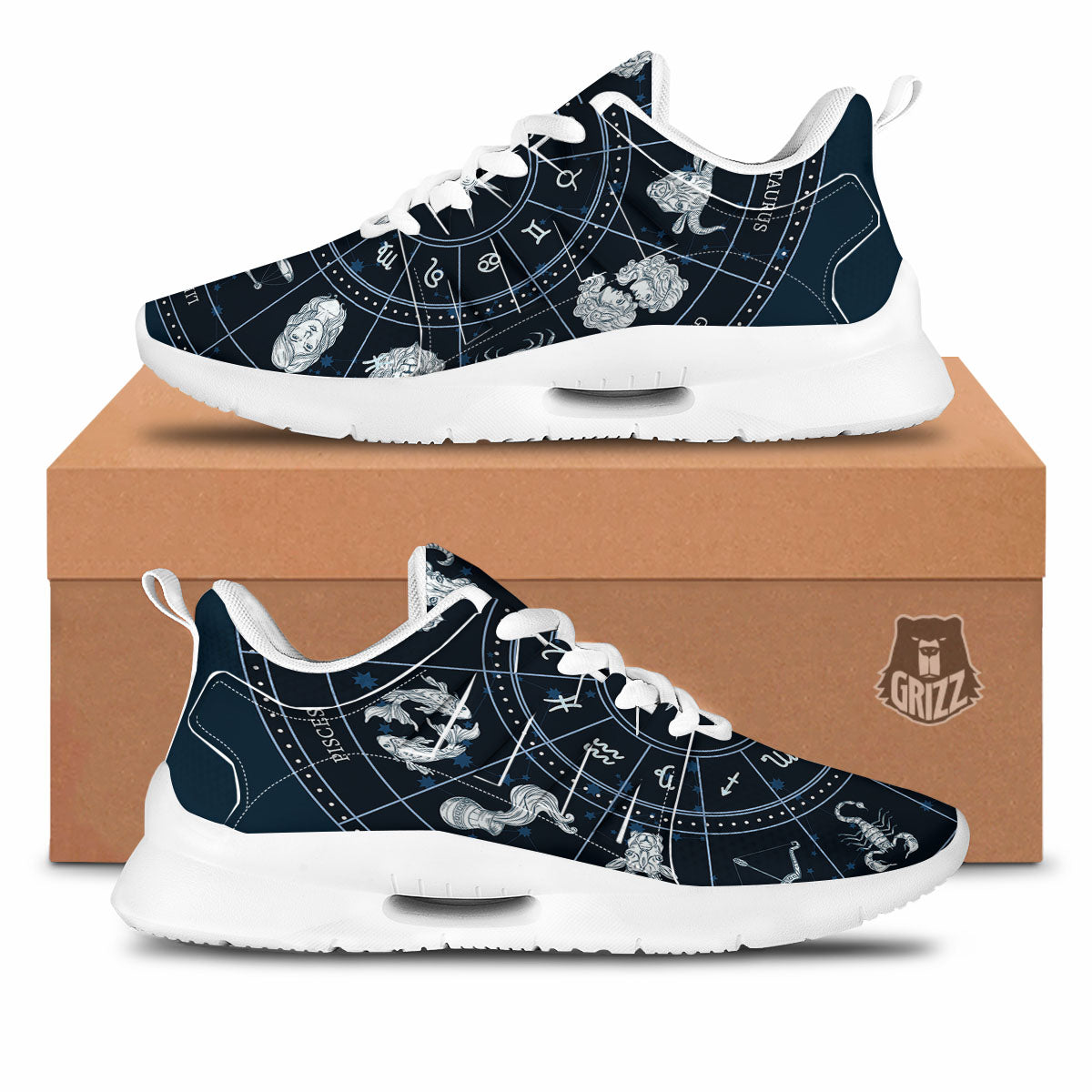 Horoscopes Zodiac Print Tennis Shoes-grizzshop