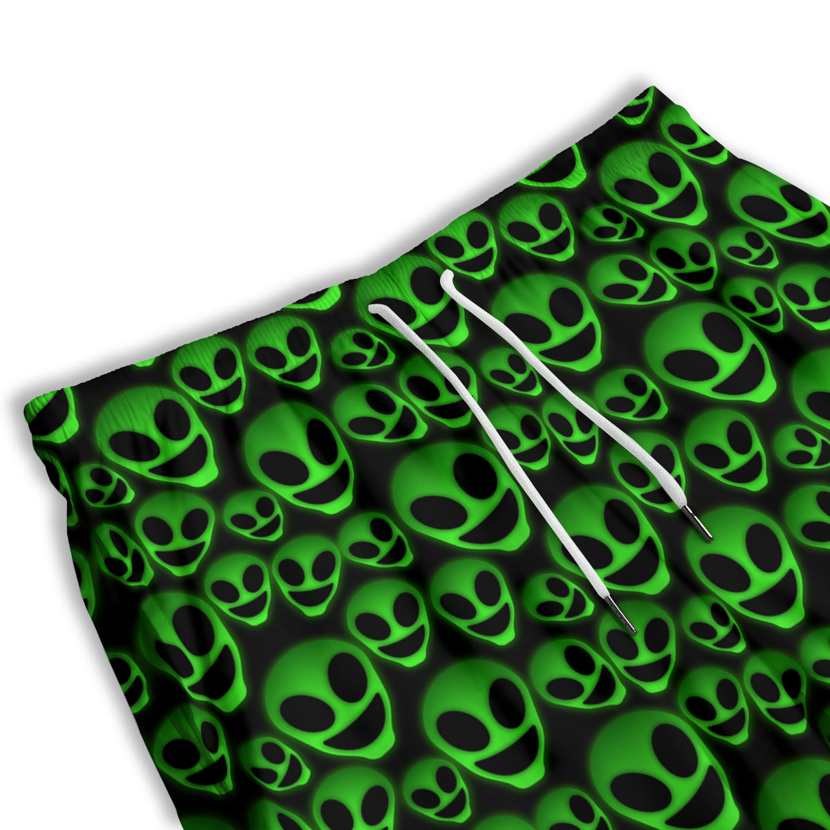 Horror Alien Green Neon Print Pattern Men's Athletic Shorts