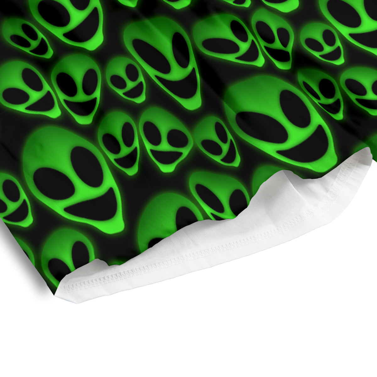 Horror Alien Green Neon Print Pattern Men's Athletic Shorts