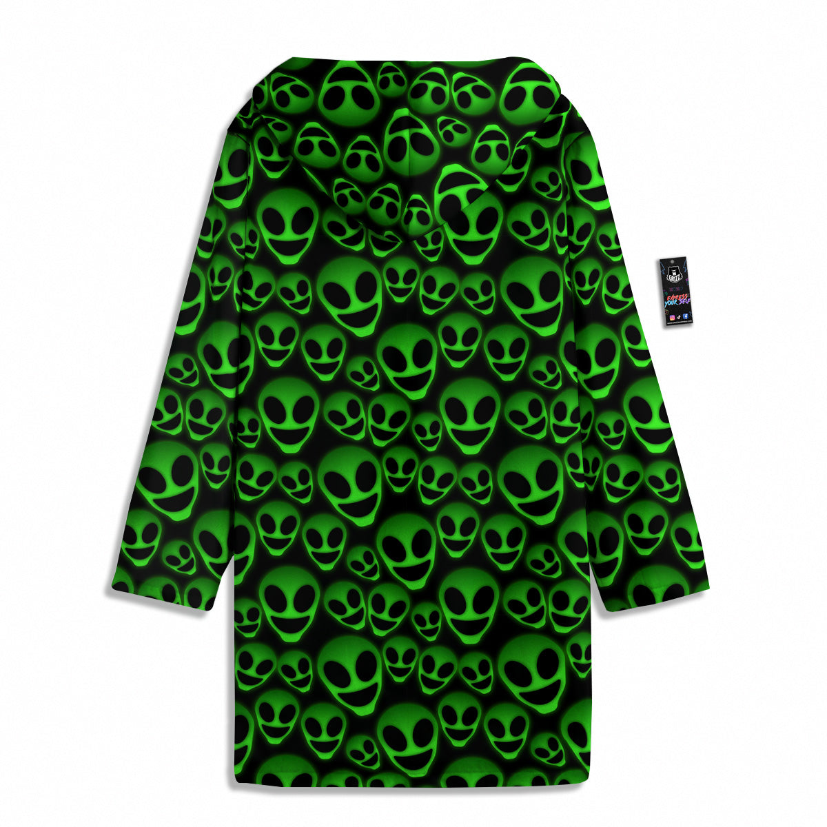 Horror Alien Green Neon Print Pattern Men's Windbreaker Jacket-grizzshop