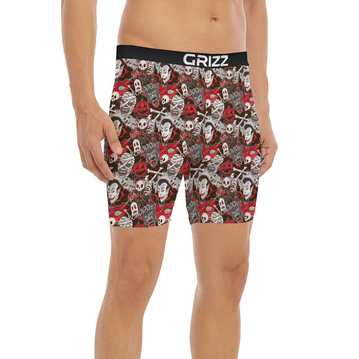 Horror Monsters Halloween Print Pattern Boxer Briefs-grizzshop