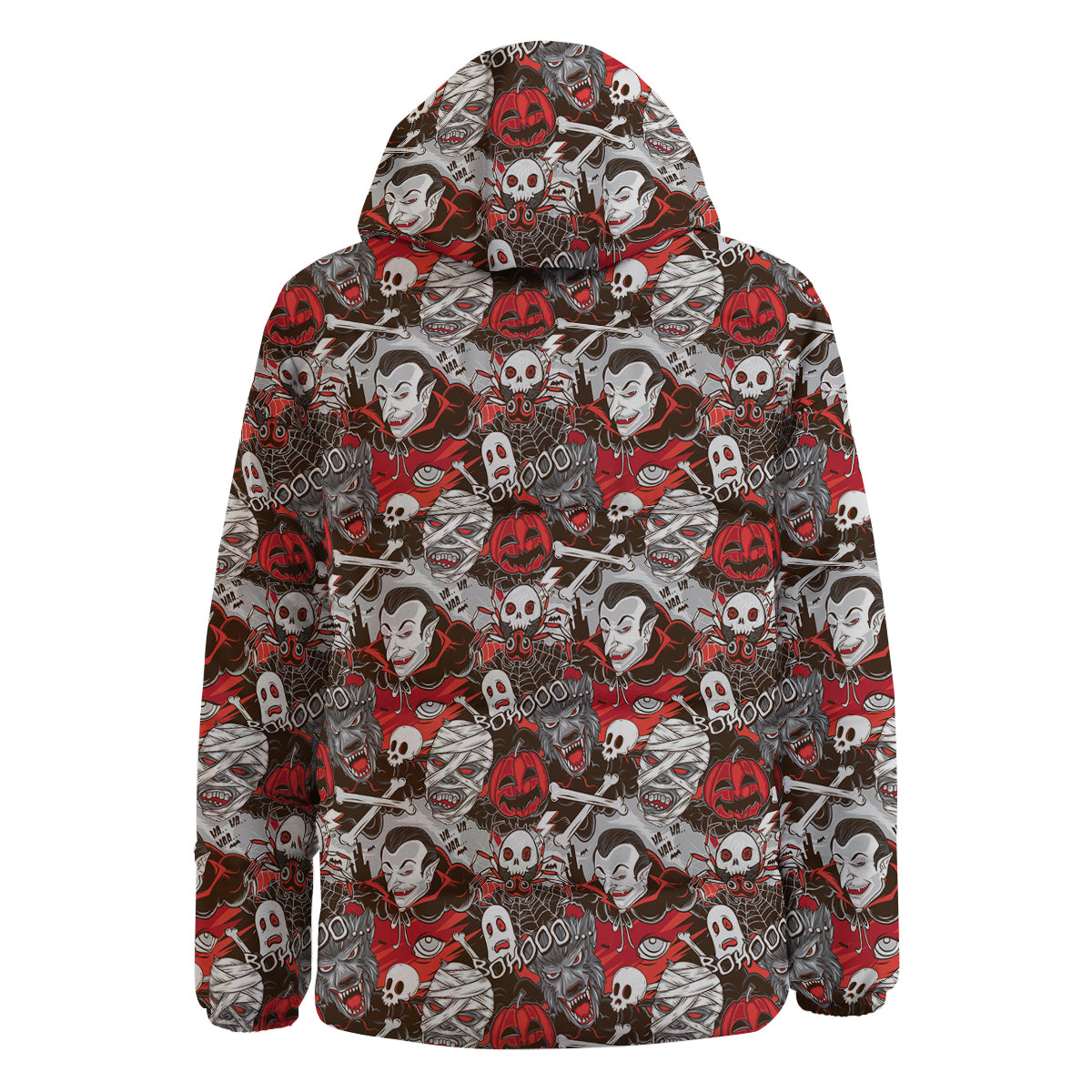 Horror Monsters Halloween Print Pattern Down Jacket-grizzshop