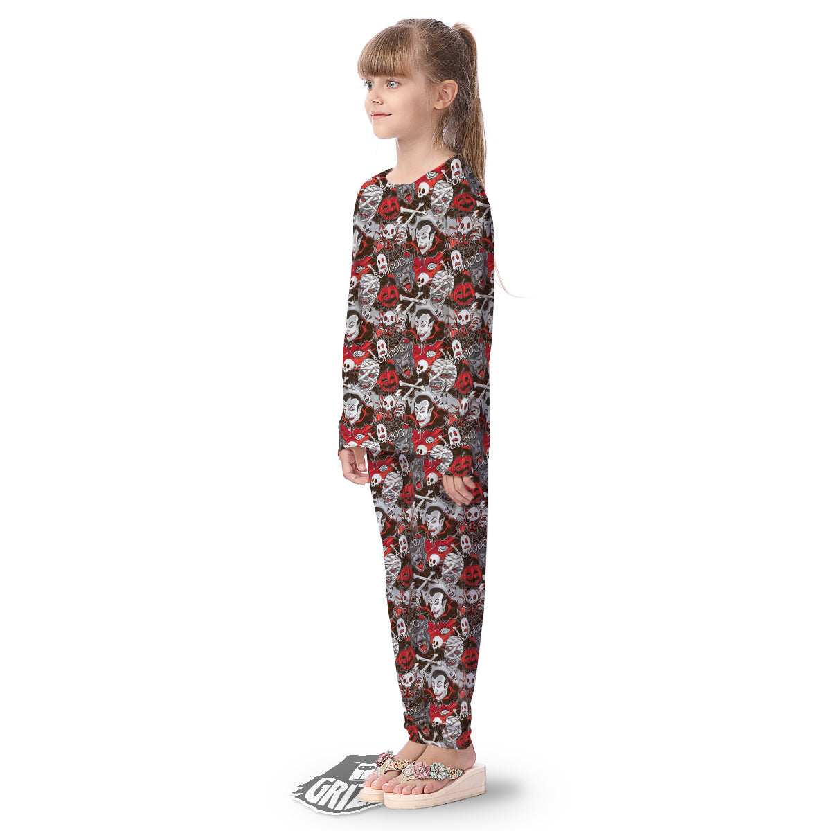 Horror Monsters Halloween Print Pattern Kid's Pajamas-grizzshop