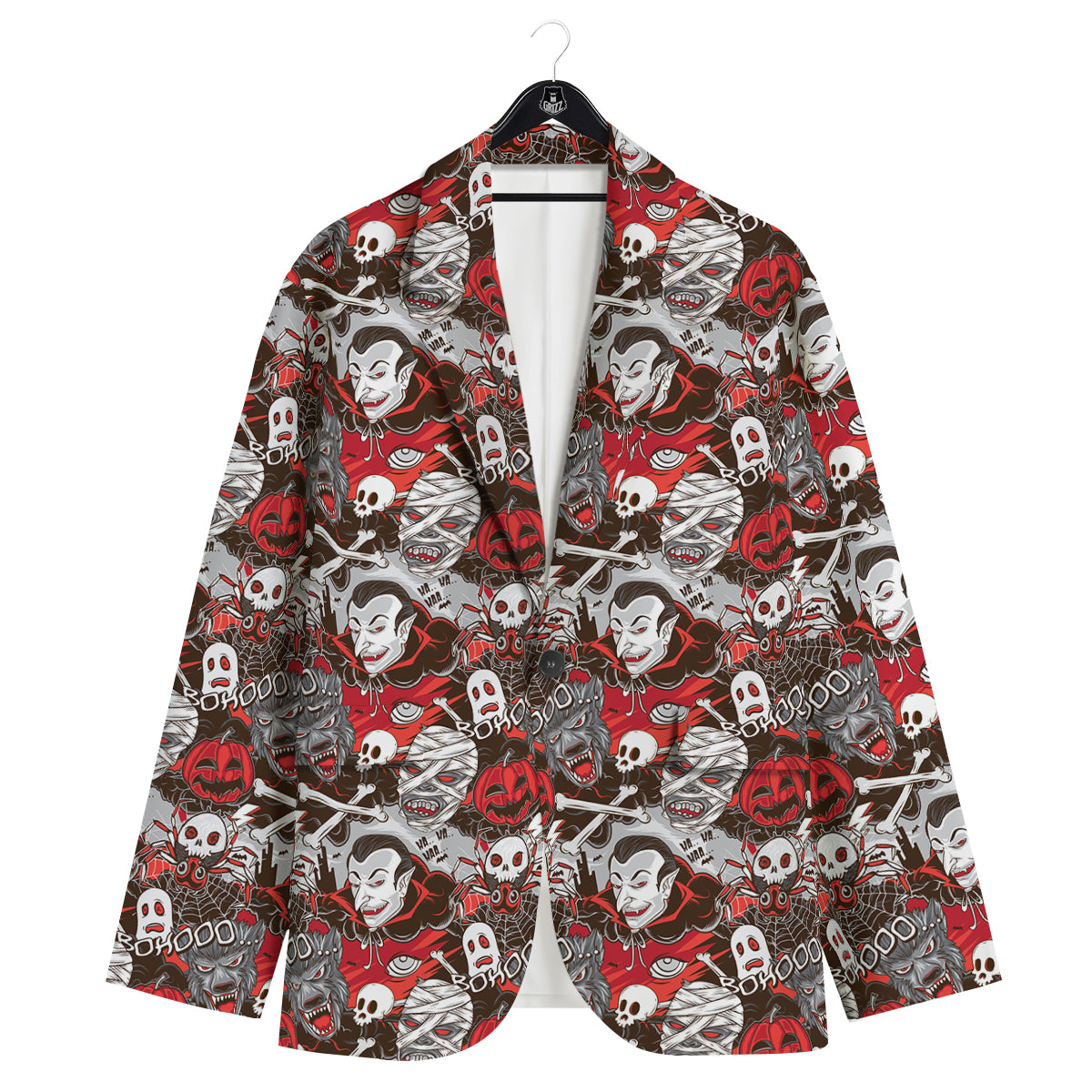 Horror Monsters Halloween Print Pattern Men's Sport Coat-grizzshop