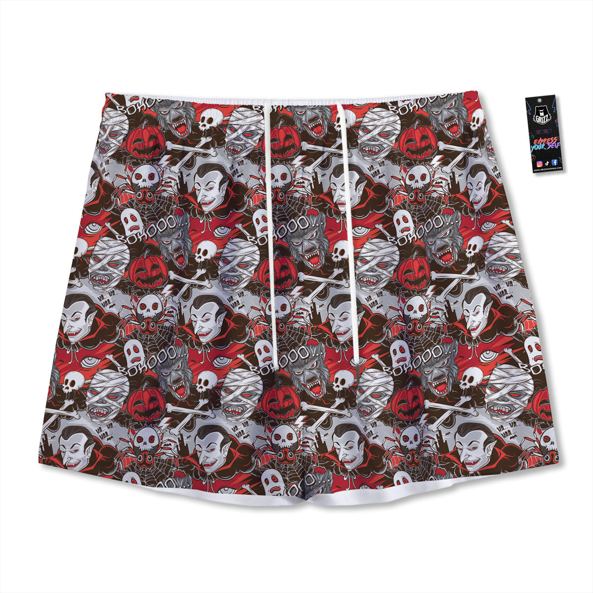 Kaleidoscope Lights Gold Print Mesh Shorts