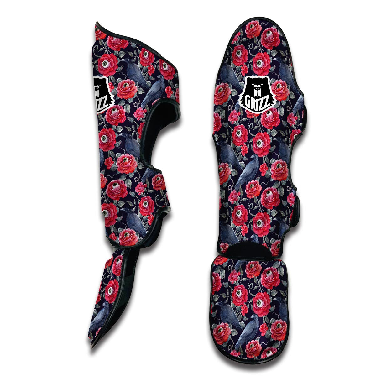 Horror Roses With Eyeballs Muay Thai Shin Guards-grizzshop