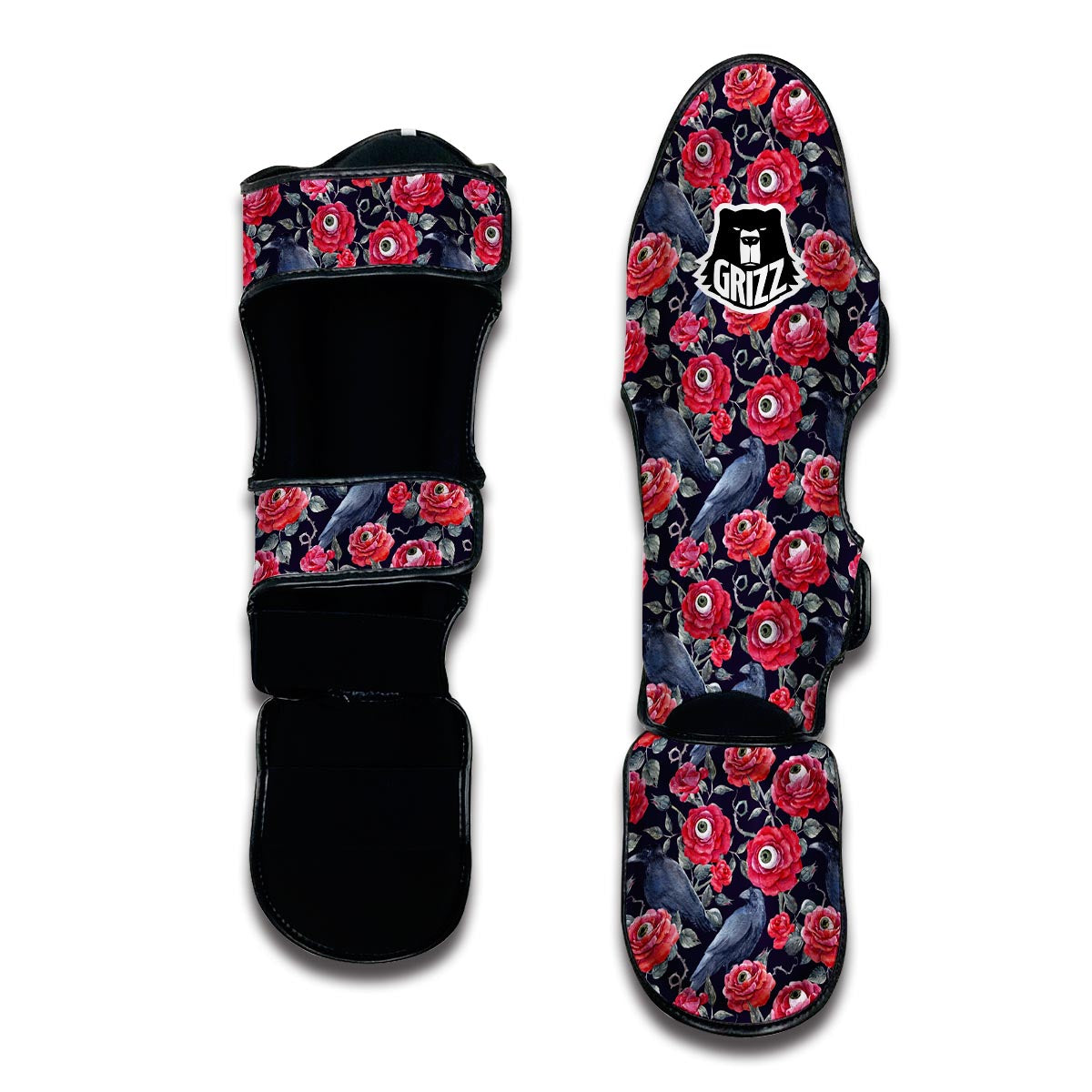 Horror Roses With Eyeballs Muay Thai Shin Guards-grizzshop