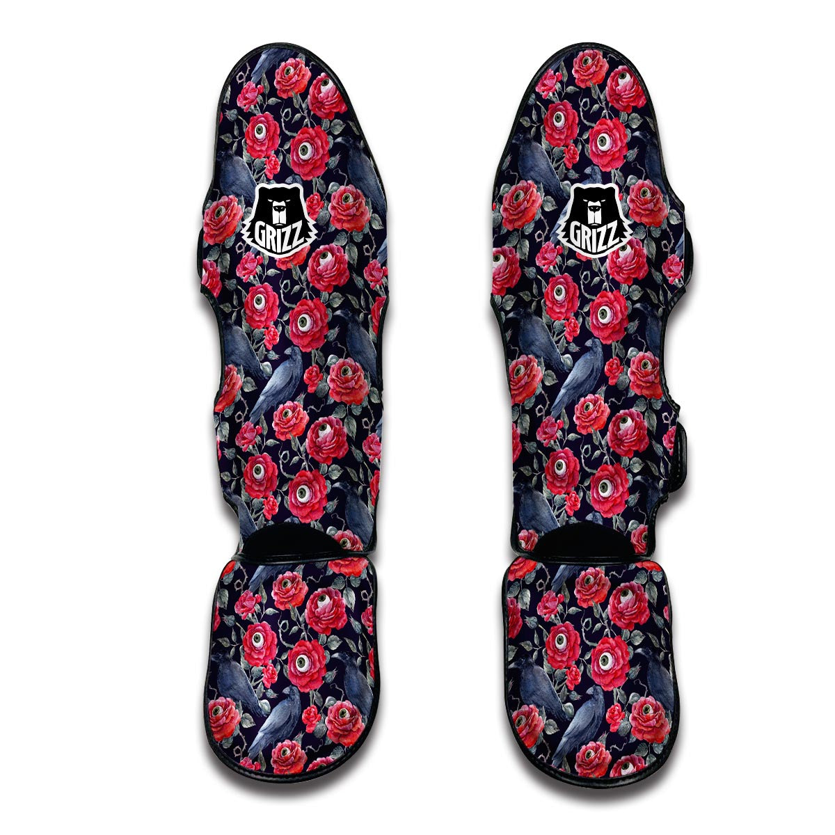 Horror Roses With Eyeballs Muay Thai Shin Guards-grizzshop