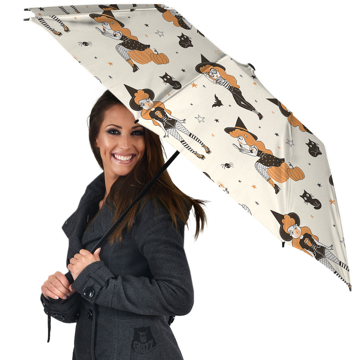 Horror Witch Black And Red Print Pattern Umbrella-grizzshop