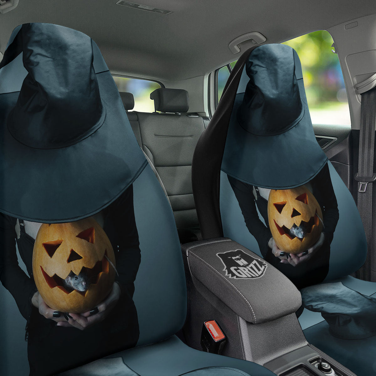 Halloween Pumpkin Print Car Seat Covers, Universal Fit Car Seat