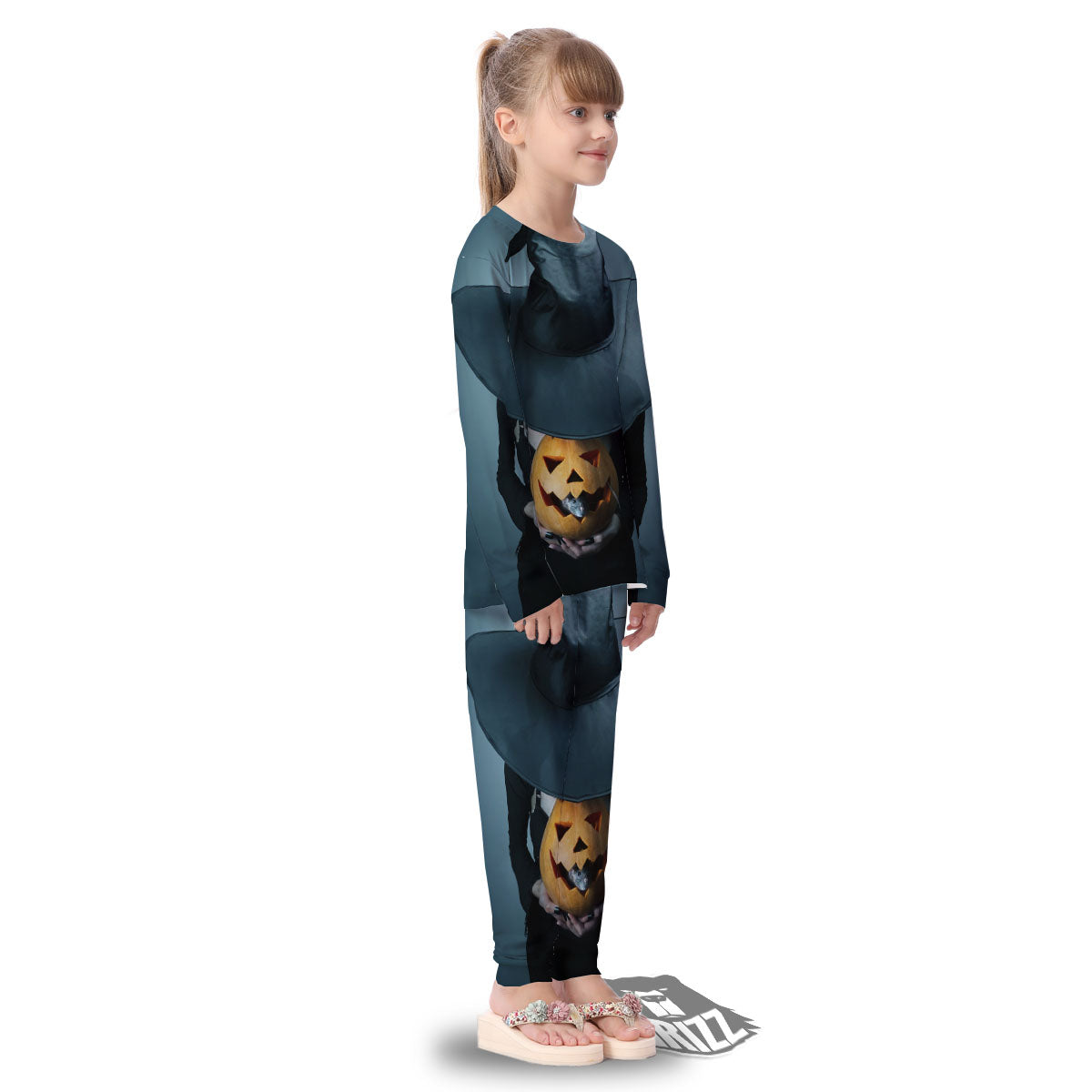 Horror Witch Halloween Print Kid's Pajamas-grizzshop