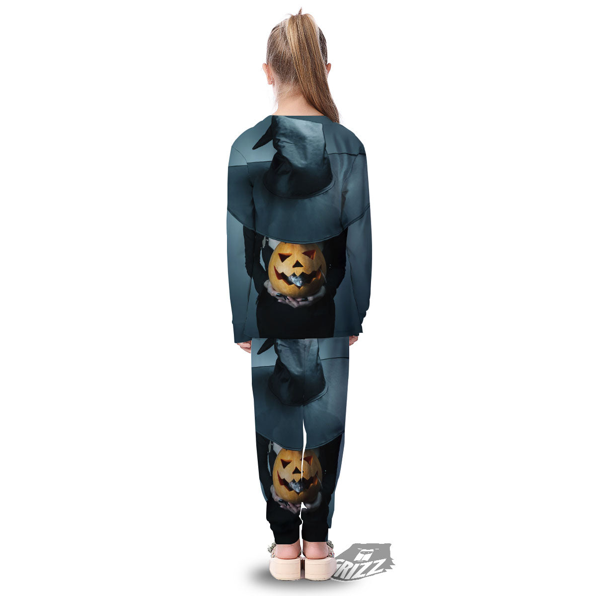 Horror Witch Halloween Print Kid's Pajamas-grizzshop