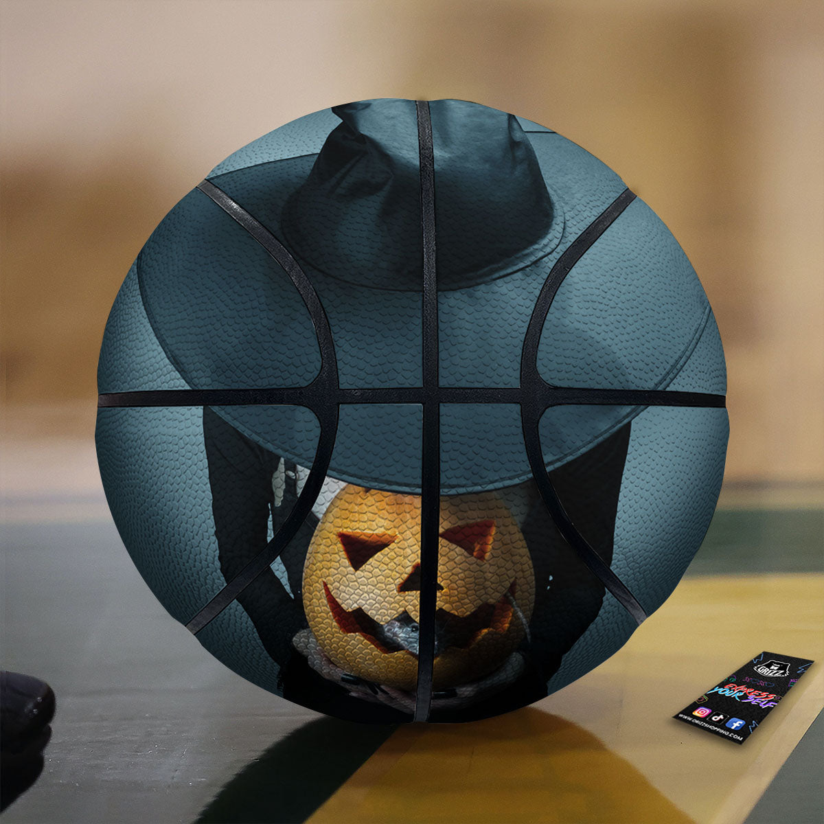 Horror Witch Halloween Print Basketball