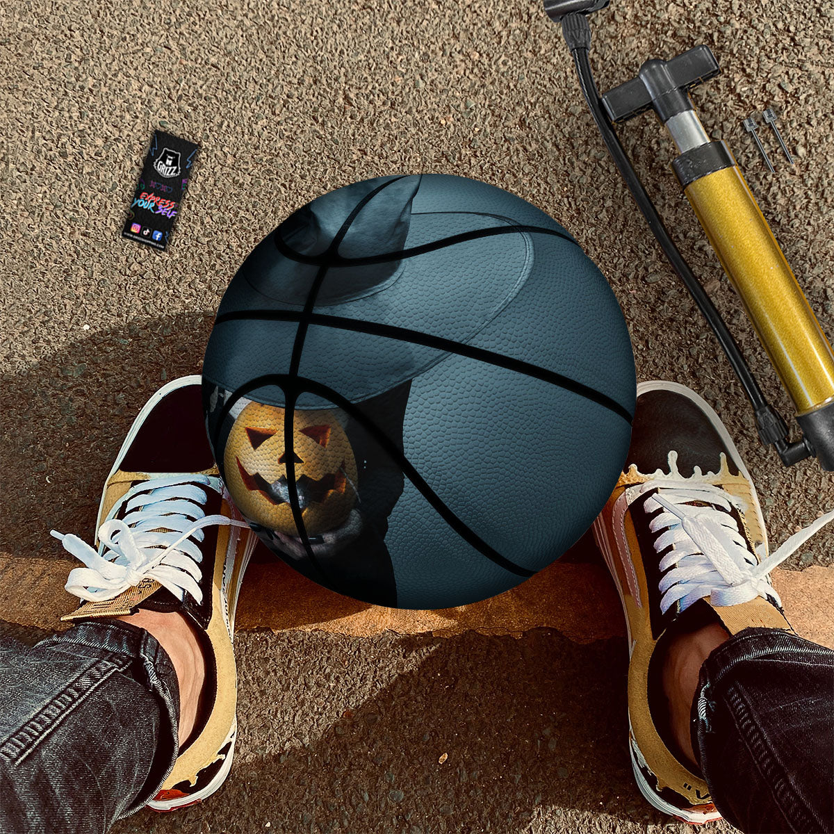 Horror Witch Halloween Print Basketball
