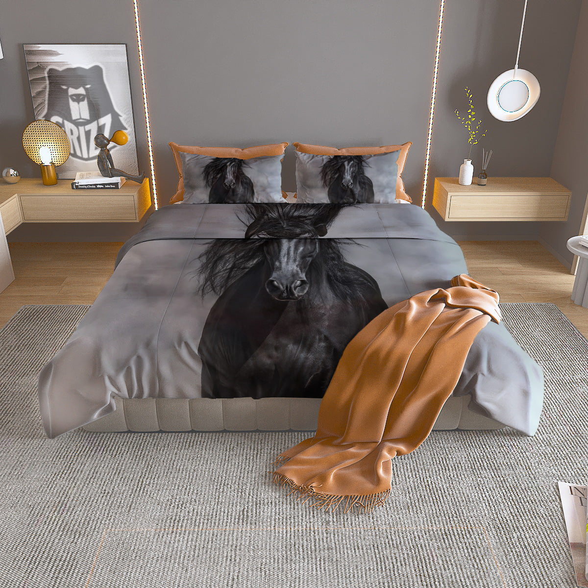 Gras Geometric Mardi Print Pattern Duvet Cover Bedding Set