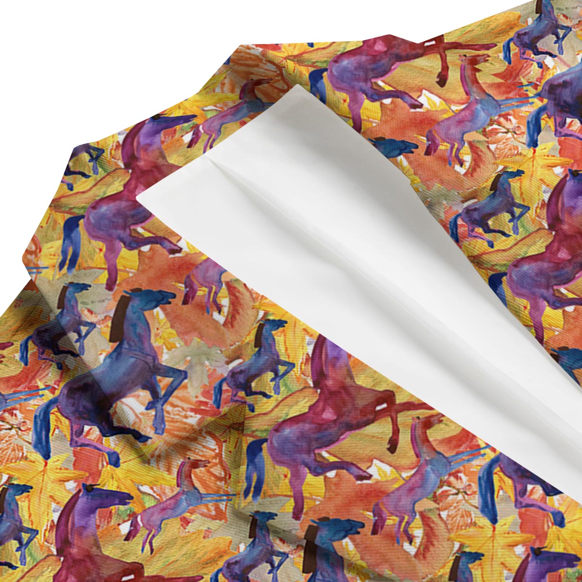 Horse Hand Drawn Pattern Print Men's Blazer-grizzshop